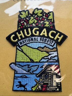 Discover Alaska Chugach National Forest Embroidered Patch - Yellow/Blue/Green